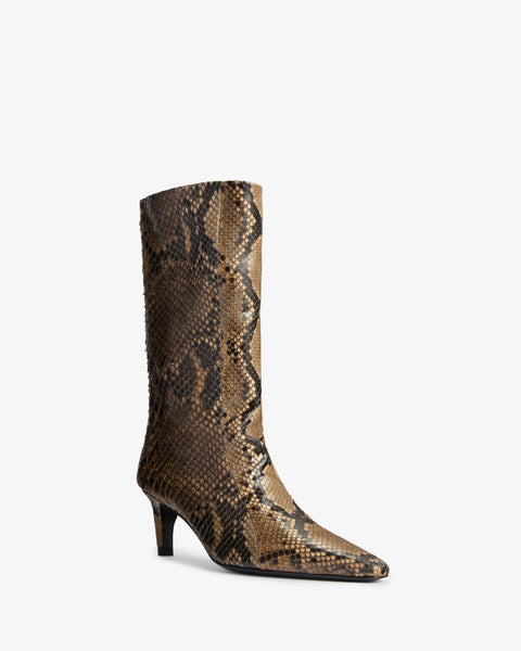 Cave Mid Calf Boot in Sand Python Leather