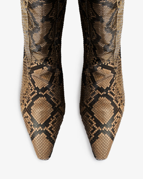 Cave Mid Calf Boot in Sand Python Leather