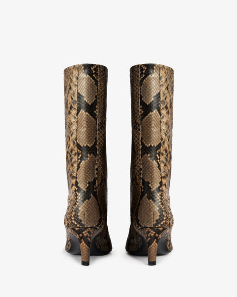 Cave Mid Calf Boot in Sand Python Leather