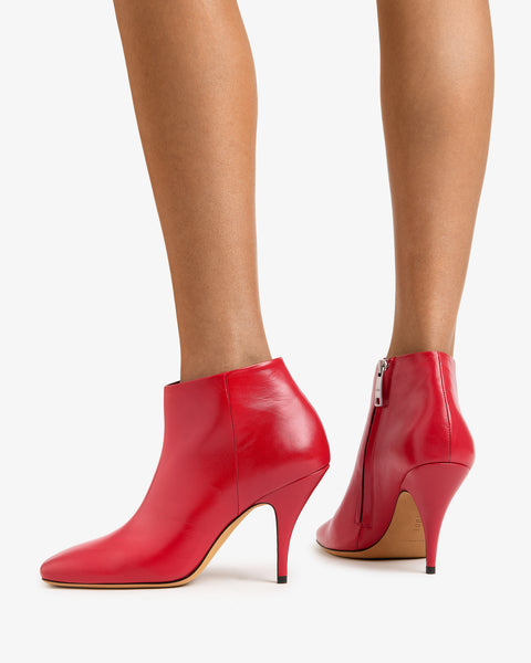 Credo Ankle Boot Red Creased Leather