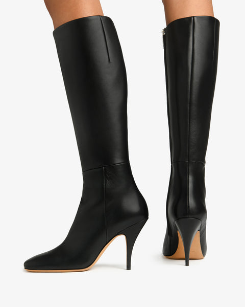 Credo Knee Boot Black Lamb Leather