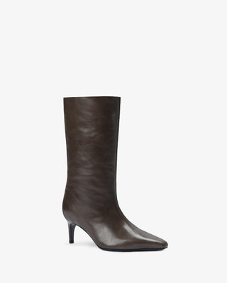 Cave Mid Calf Boot in Mocha Leather - Second Image