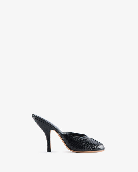Date Mule Black Python Leather – JUDE