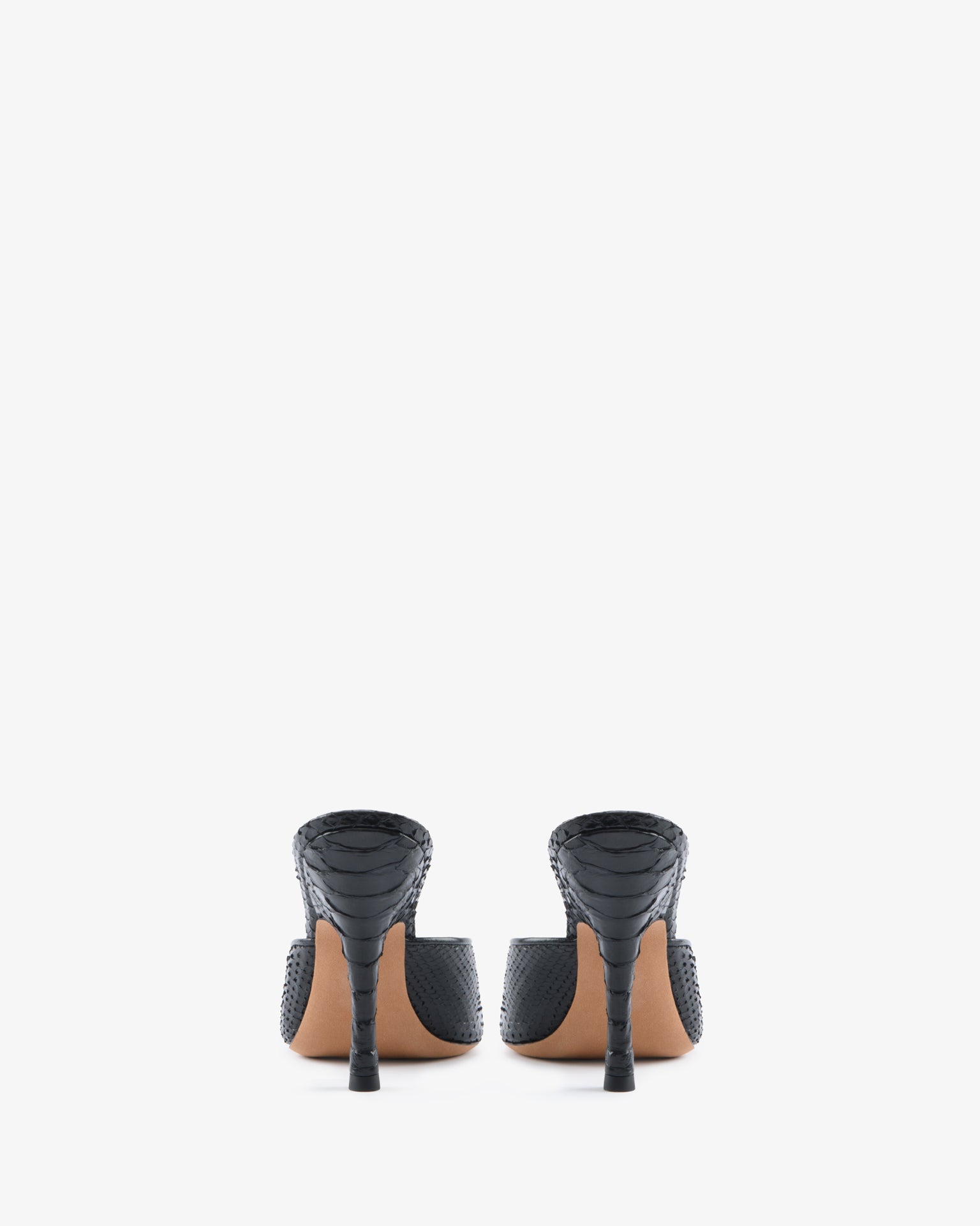 Date Mule Black Python Leather – JUDE