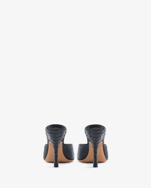 Date Mule Black Python Leather