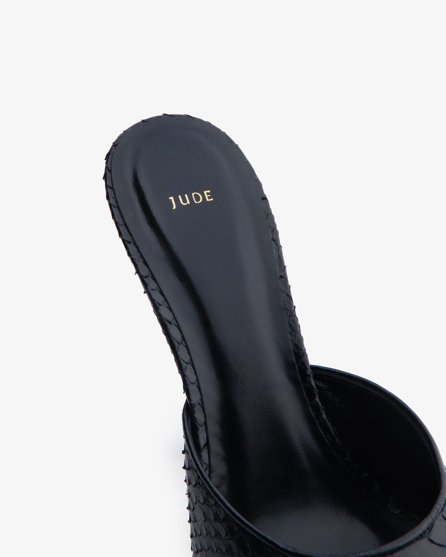 Date Mule Black Python Leather – JUDE