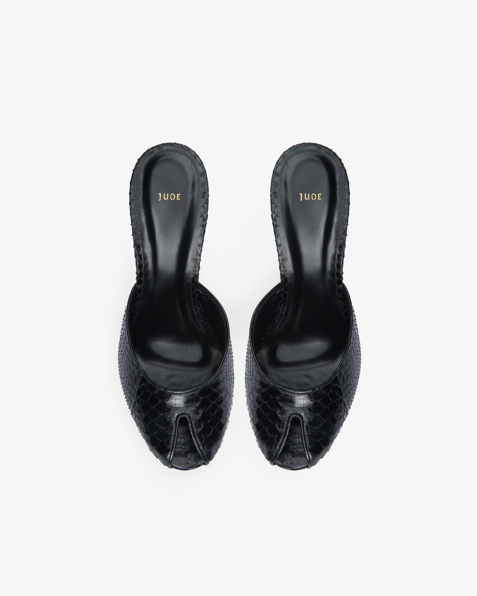 Date Mule Black Python Leather – JUDE