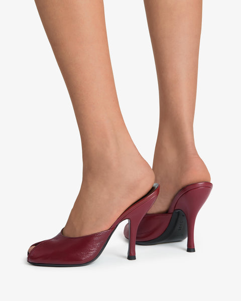 Date Mule in Bordeaux Leather
