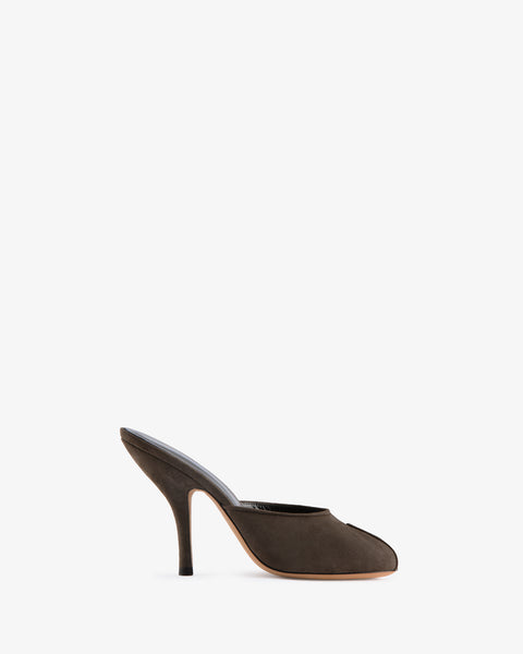Date Mule in Cacao Suede Leather