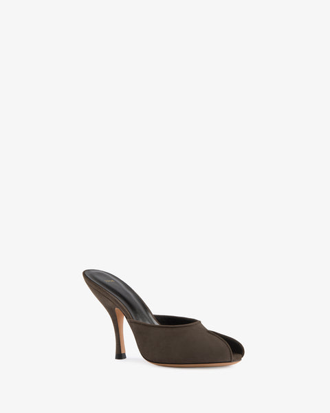 Date Mule in Cacao Suede Leather