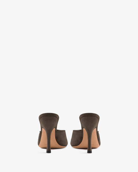 Date Mule in Cacao Suede Leather