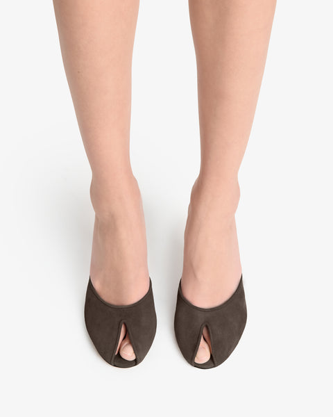 Date Mule in Cacao Suede Leather