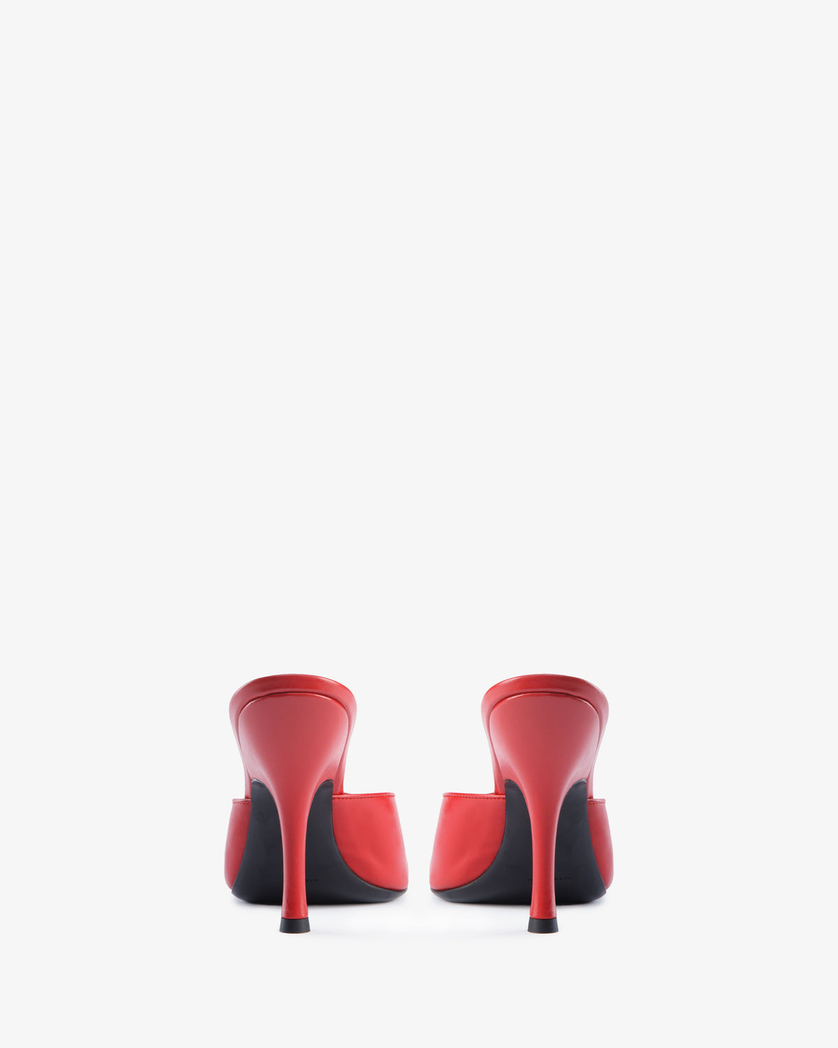 Date Mule in Red Creased Leather