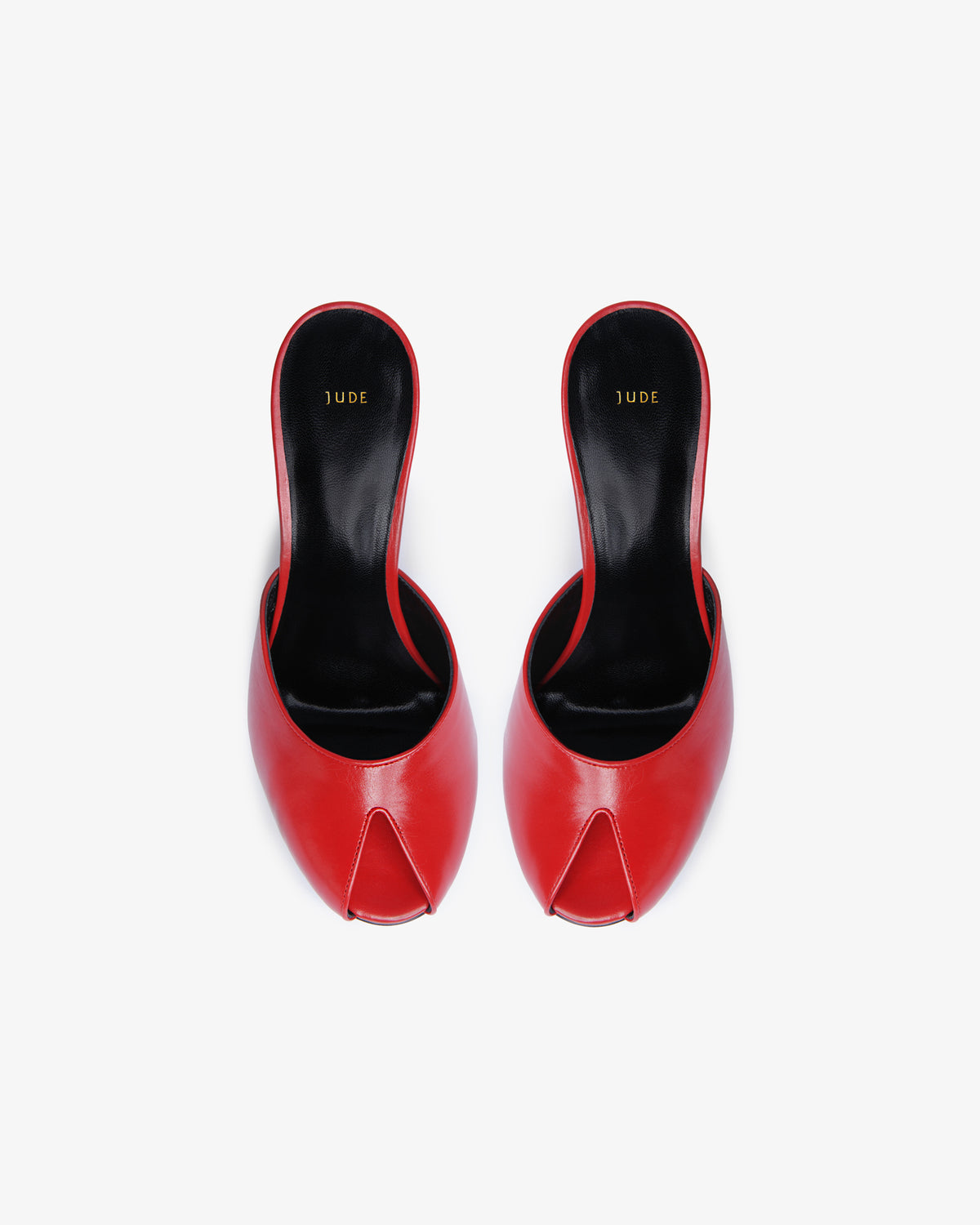 Date Mule in Red Creased Leather