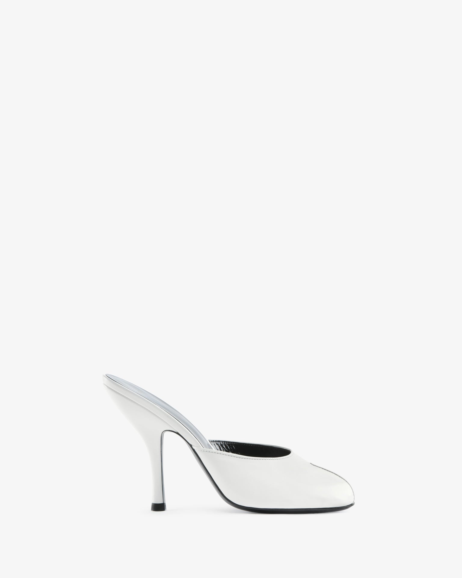 Date Mule in White Creased Leather – JUDE