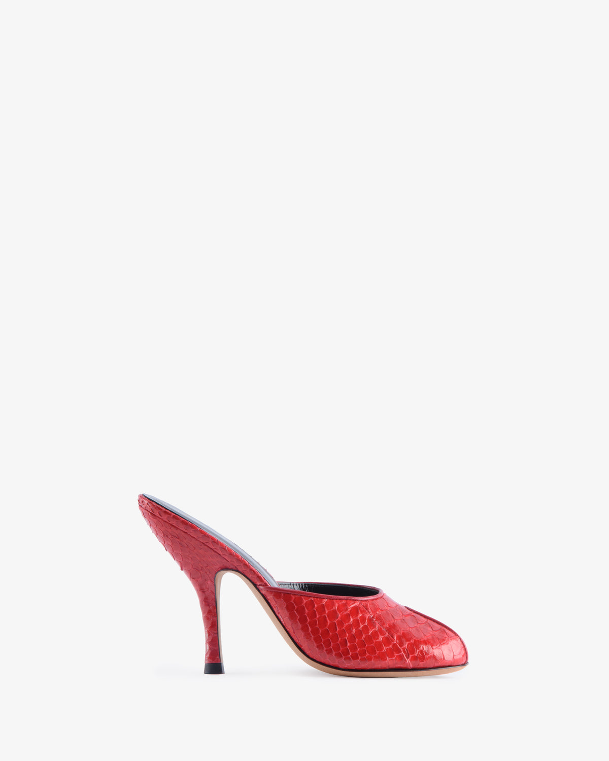 Date Mule Red Python Leather