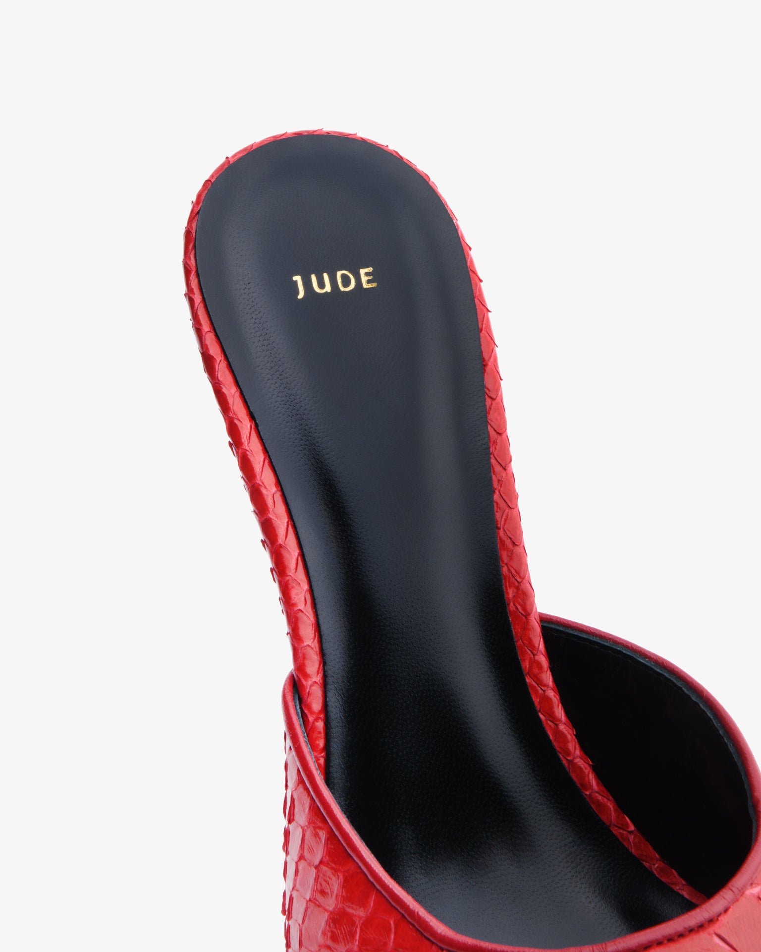 Date Mule Red Python Leather – JUDE
