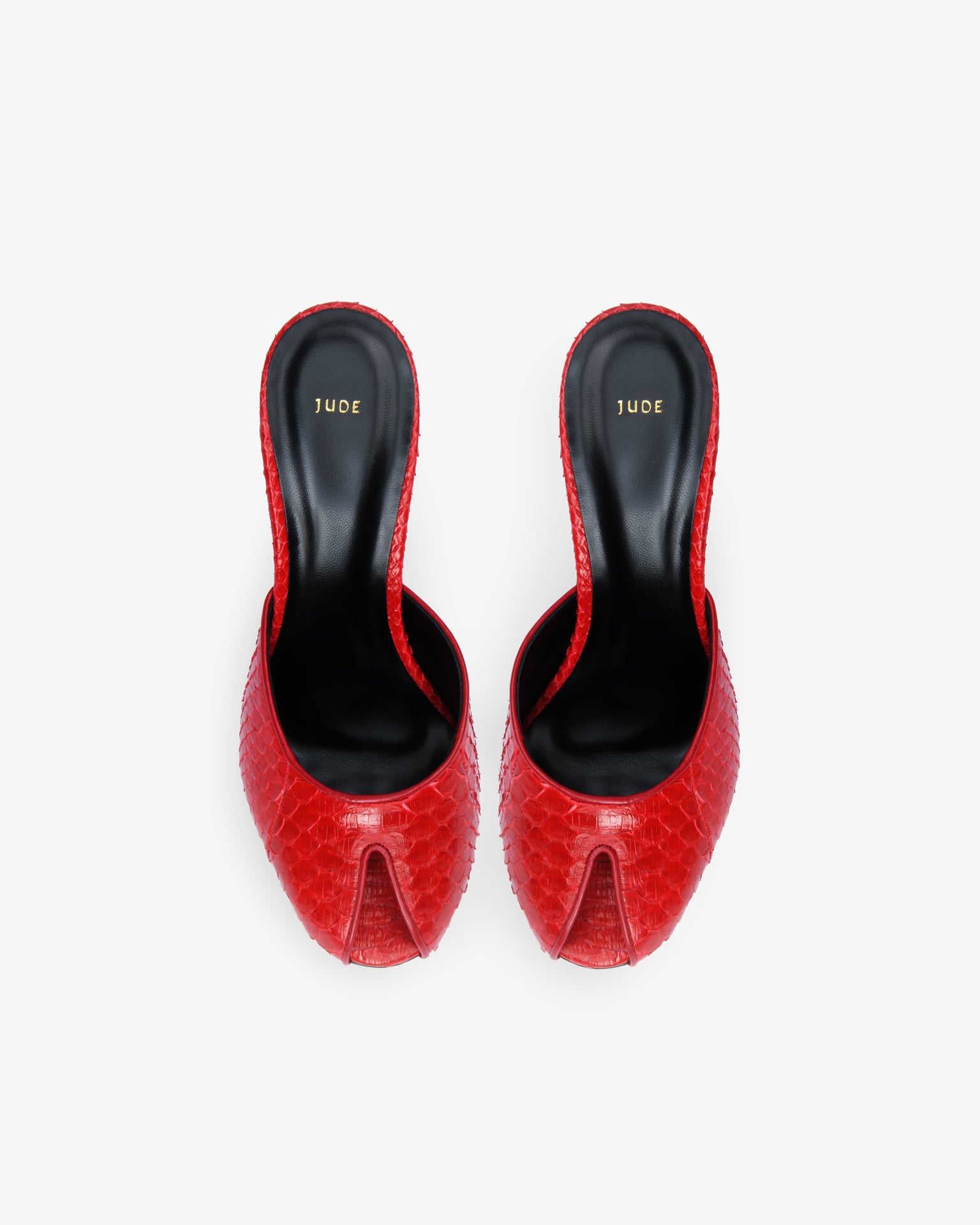 Date Mule Red Python Leather – JUDE