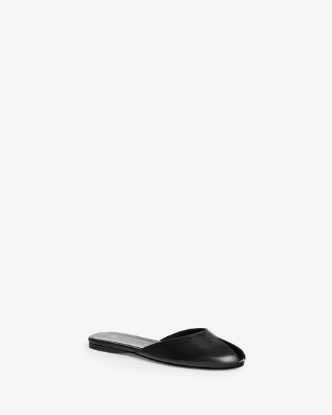 Date Flat in Black Leather - Second Image
