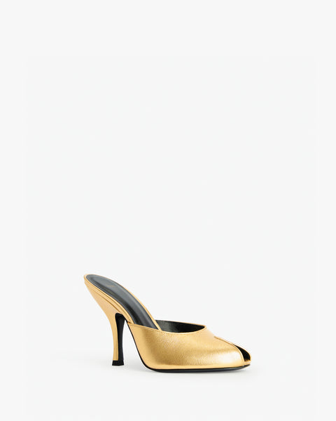 Date Mule in Gold Leather - Second Image