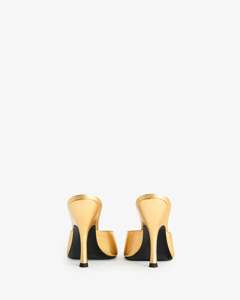 Date Mule in Gold Leather