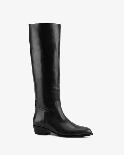 Den Knee Boot Black Leather