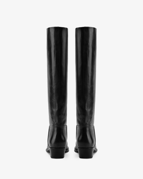 Den Knee Boot Black Leather