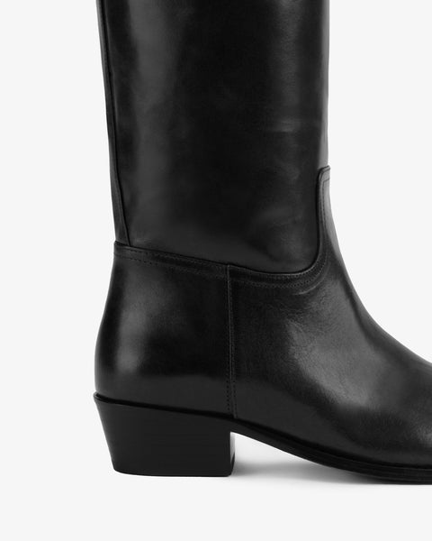Den Knee Boot Black Leather