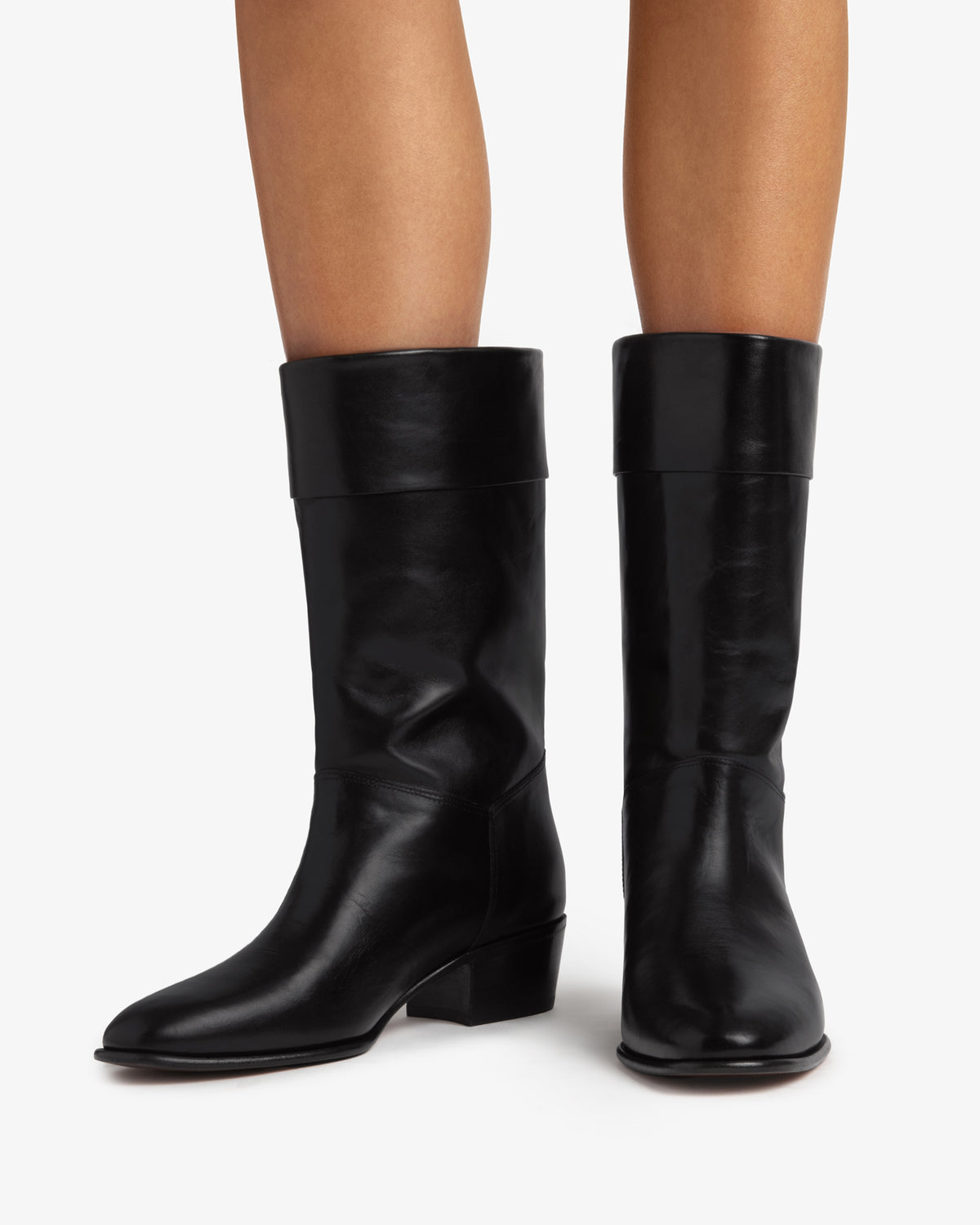 Dor Mid Calf Boot Black Leather