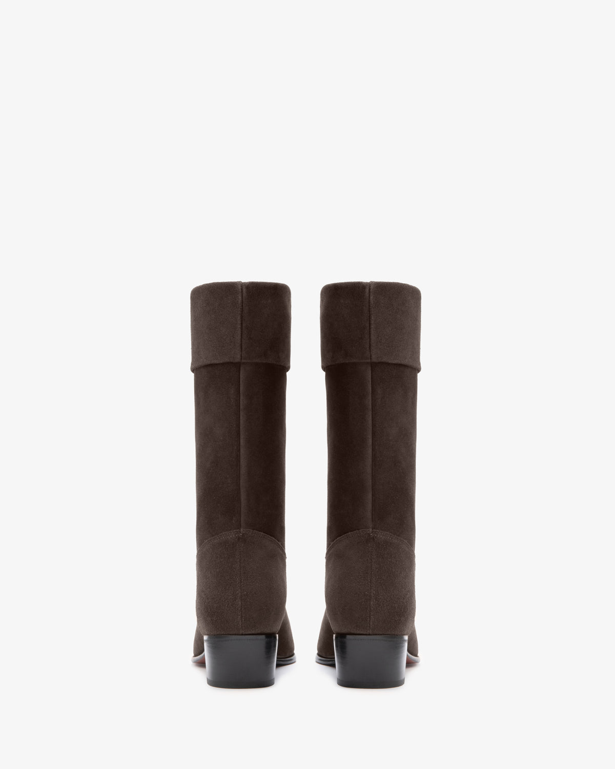 Dor Mid Calf Boot Dark Brown Suede Leather