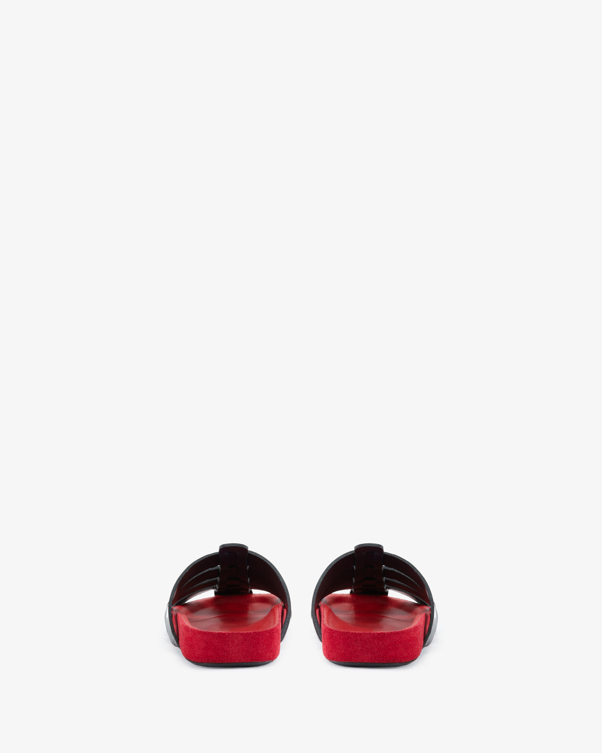 Dusty Flat Black Leather and Red Suede