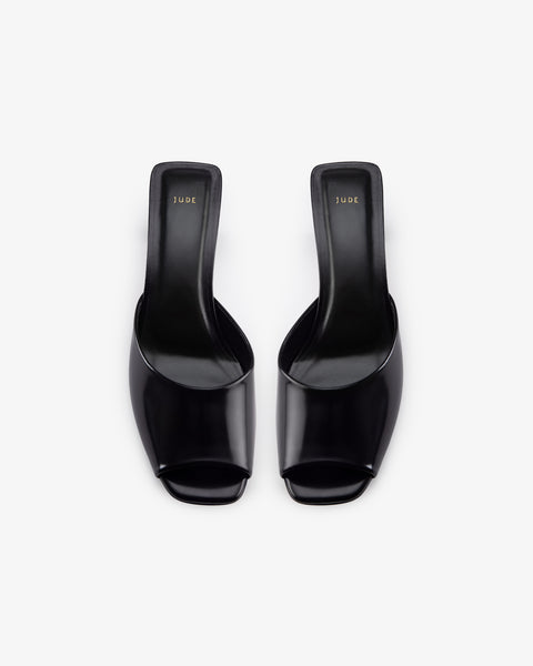 Ease Mule Black Brushed Leather