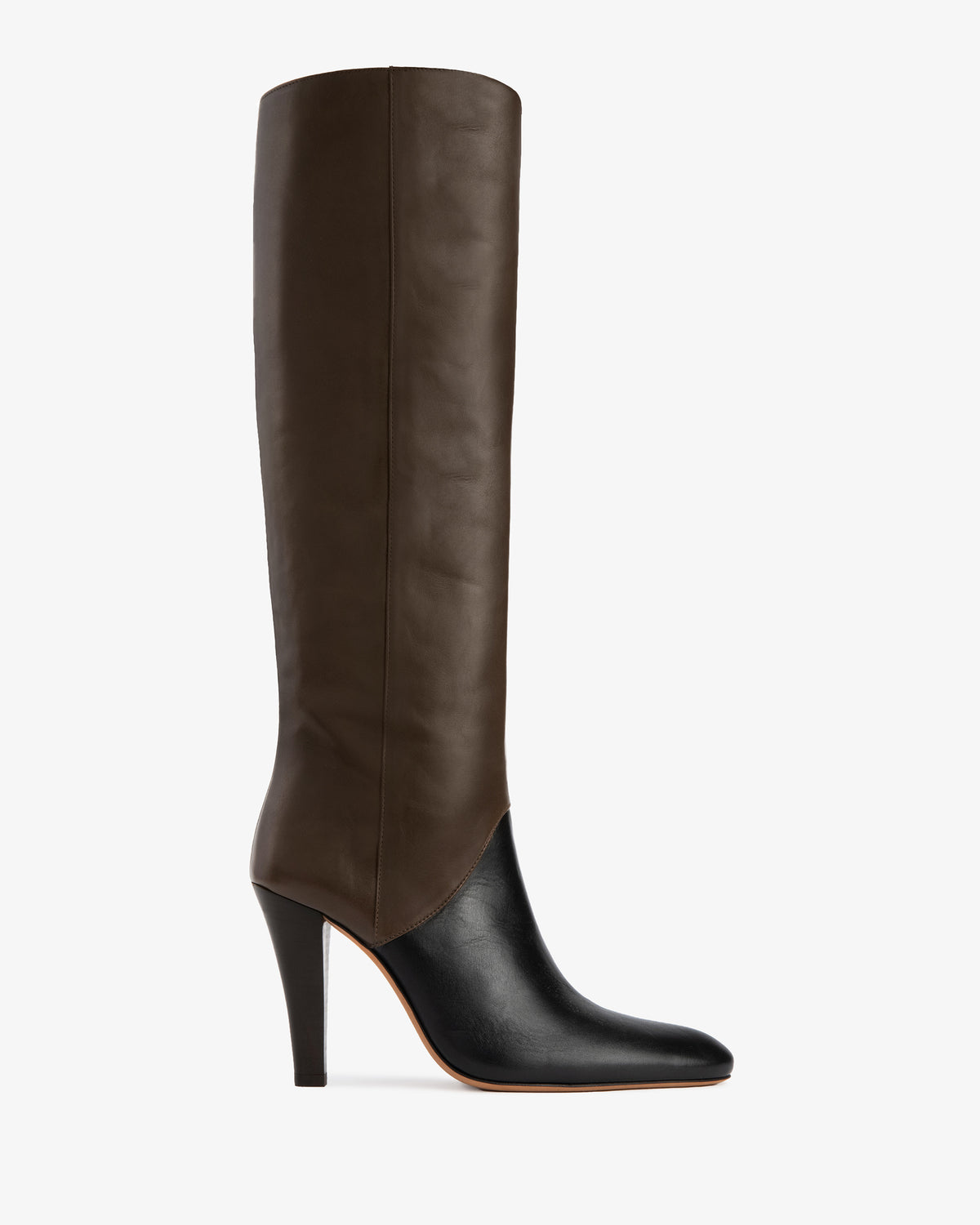 Edita Knee Boot Black And Mocha Leather