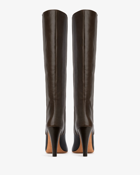 Edita Knee Boot Black And Mocha Leather