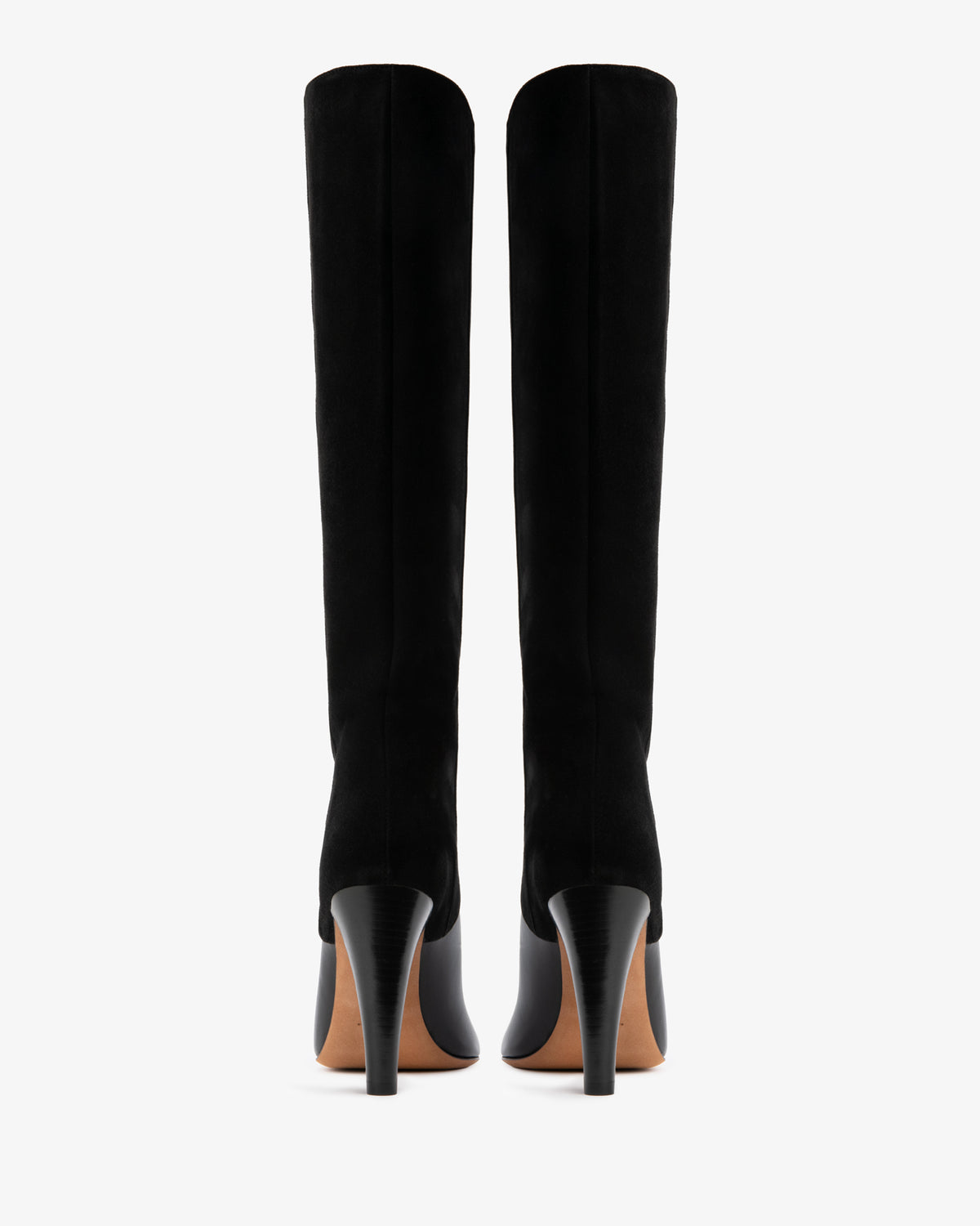 Edita Knee Boot Black Leather And Black Suede