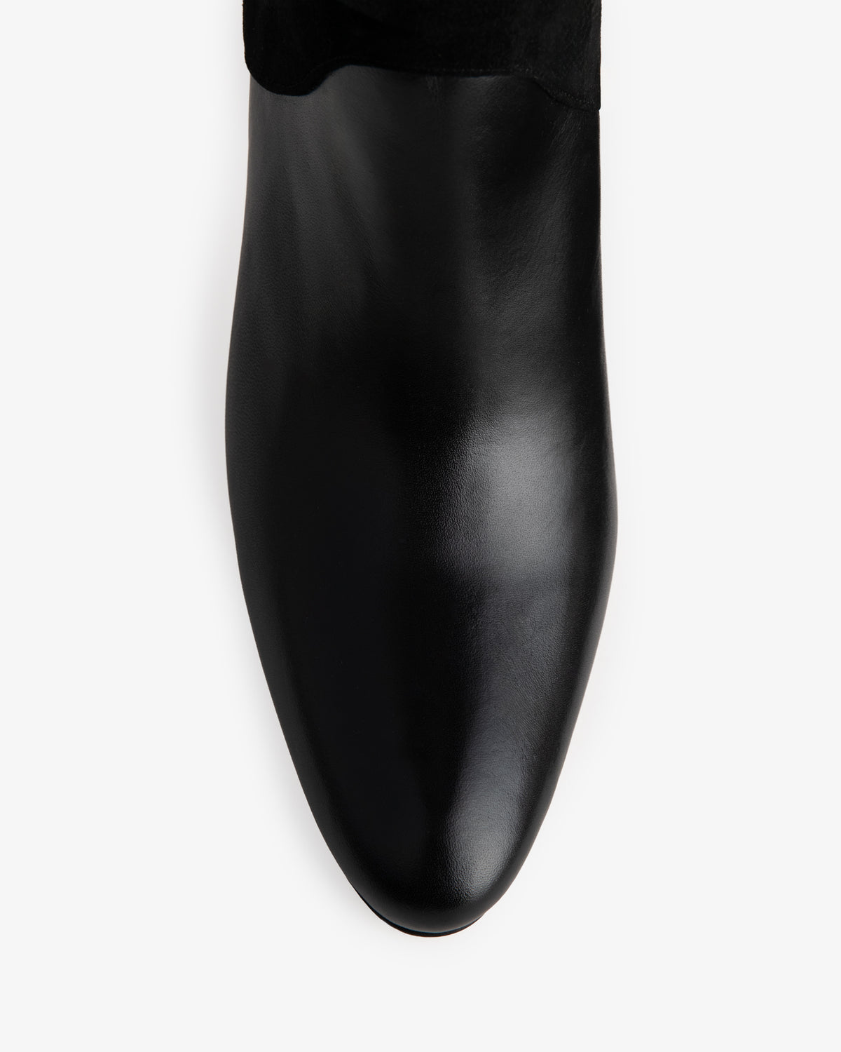 Edita Knee Boot Black Leather And Black Suede