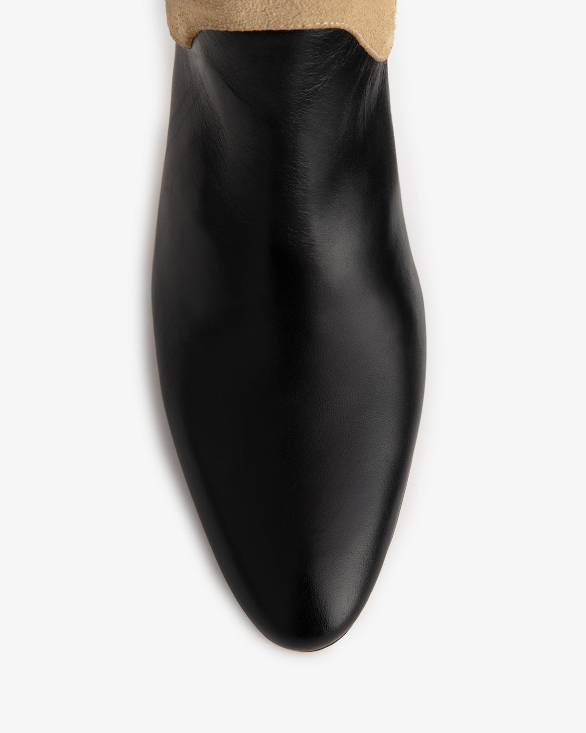 Edita Knee Boot Black Leather And Sand Suede