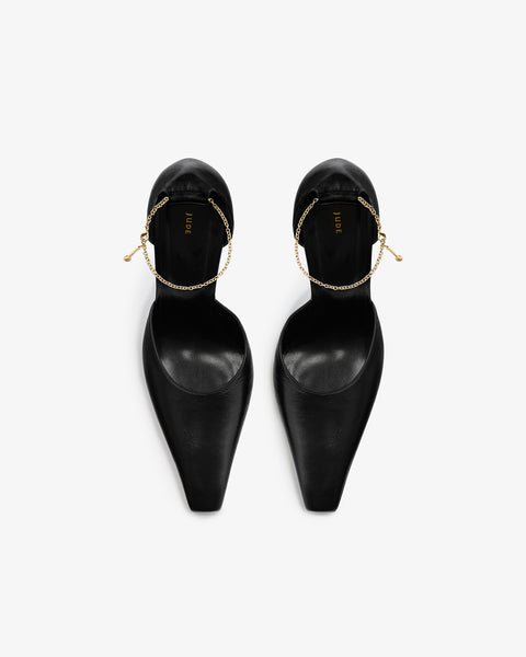 Faith Pump in Black Leather