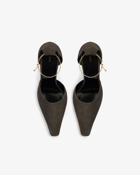 Faith Pump in Cacao Suede Leather