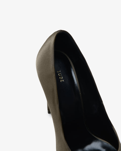 Fame Pump Khaki Silk