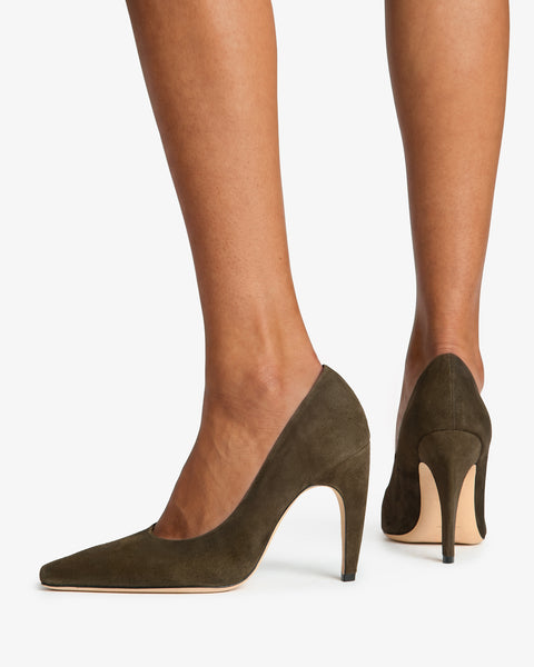 Fame Pump in Khaki Suede Leather