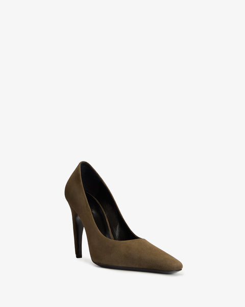 Fame Pump in Khaki Suede Leather