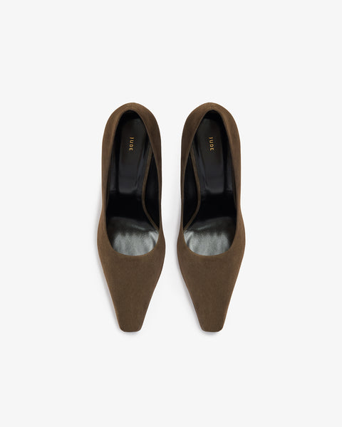 Fame Pump in Khaki Suede Leather