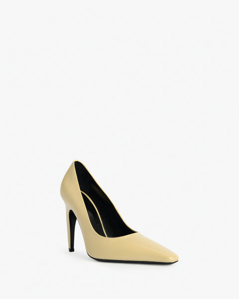 Fame Pump in Beige Brushed Leather - Second Image