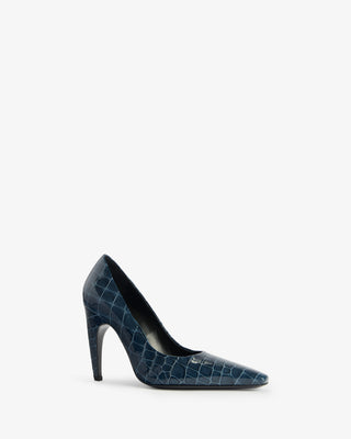 fame pump in ink croc embossed leather - Second Image