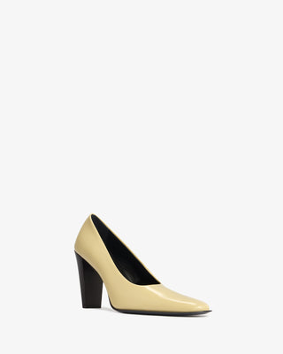 Fete Pump in Beige Brushed Leather - Second Image