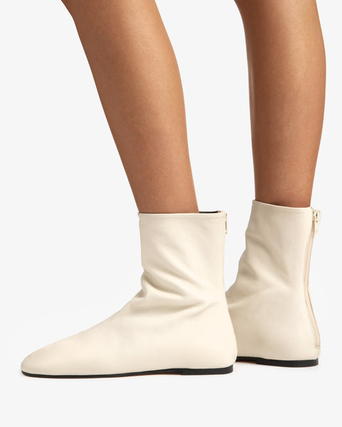 floor ankle boot in white leather
