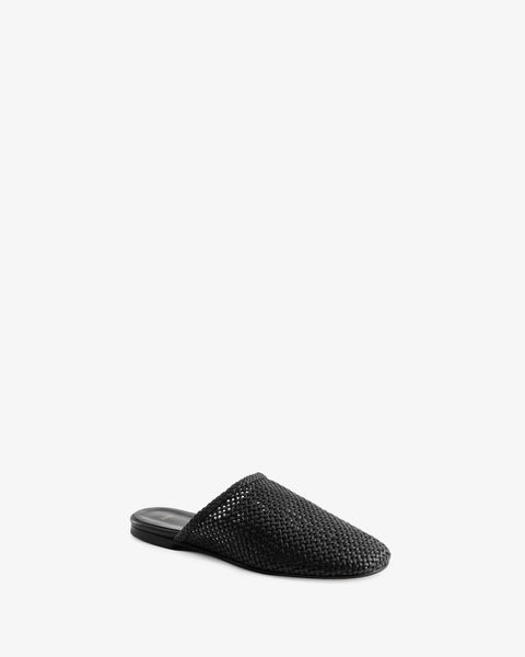 Floor Slide Black Woven Leather - Second Image