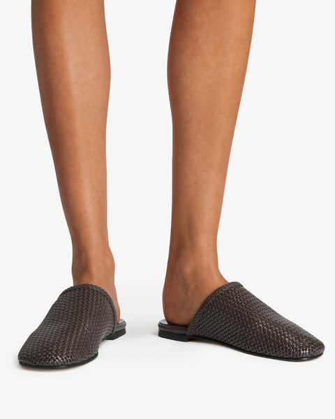 Floor Slide Brown Woven Leather
