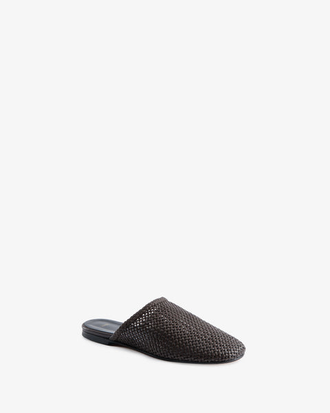 Floor Slide Brown Woven Leather
